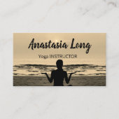 Mädchen am Strand bei Sunrise, Yoga Instructor Bus Visitenkarte (Vorderseite)