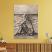 Mädchen am Strand Canvas Print Leinwanddruck (Insitu (Wohnzimmer))