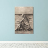 Mädchen am Strand Canvas Print Leinwanddruck (Insitu (Holzboden))