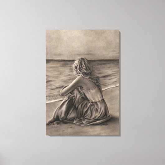 Mädchen am Strand Canvas Print Leinwanddruck (Vorderseite)