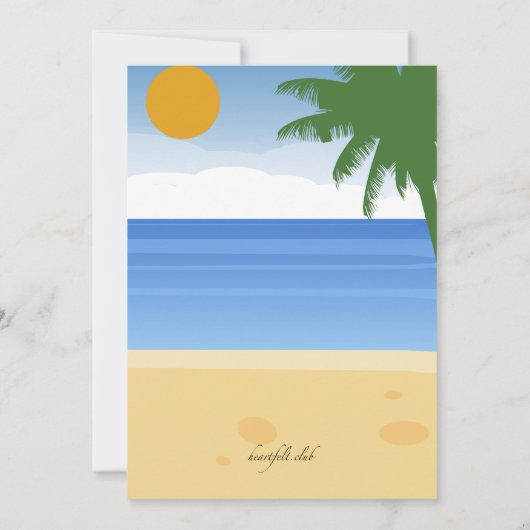 Mädchen am Strand Einladung (Rückseite)