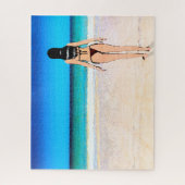 Mädchen am Strand mit einem Bikini-Gemälde Puzzle (Vertikal)