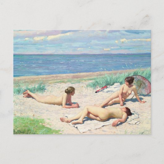 Mädchen am Strand | Paul Fischer Postkarte (Vorderseite)