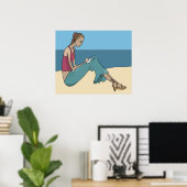 MÄDCHEN AM STRAND POSTER (Heimbüro)
