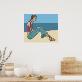 MÄDCHEN AM STRAND POSTER (Küche)