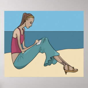MÄDCHEN AM STRAND POSTER