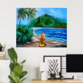 Mädchen am Strand Poster (Heimbüro)