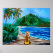 Mädchen am Strand Poster (Vorne)