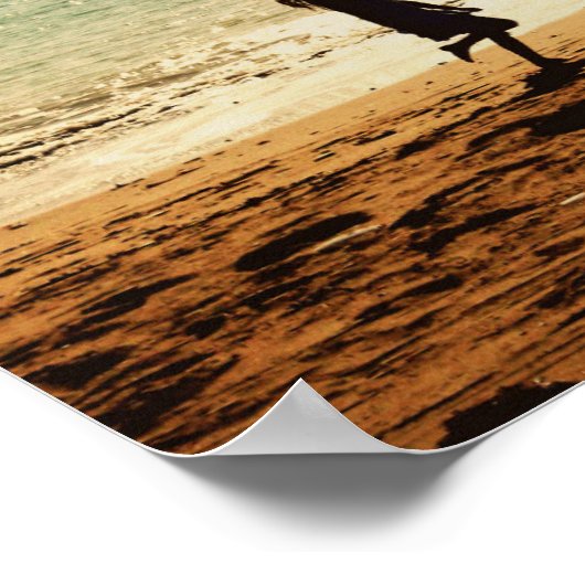 Mädchen am Strand Poster (Ecke)