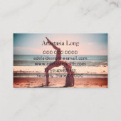 Mädchen am Strand, Yoga Instructor Business Card Visitenkarte (Rückseite)