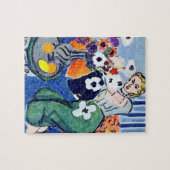 Mädchen am Telefon mit Blume Puzzle (Horizontal)