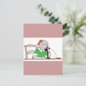 Mädchen am Vintagen Telefon Postkarte (Stehend Vorderseite)