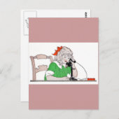 Mädchen am Vintagen Telefon Postkarte (Vorne/Hinten)