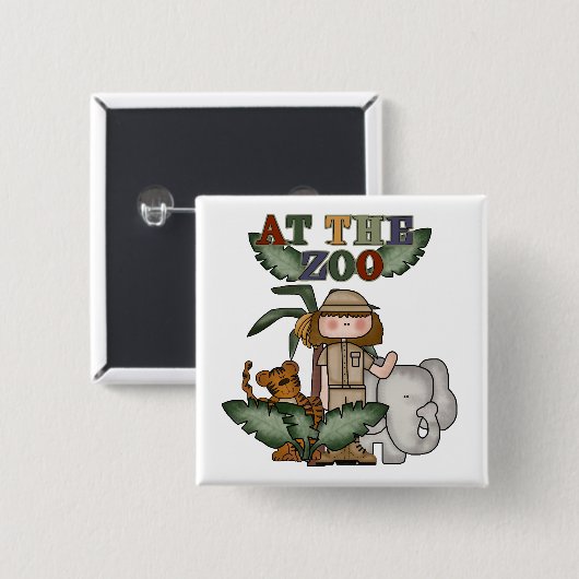 Mädchen am Zoo Button (Vorne & Hinten)