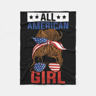Mädchen Amerikanische Flagge All American Girl 4.  Fleecedecke