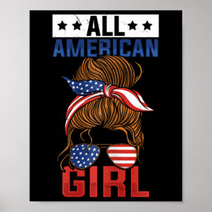 Mädchen Amerikanische Flagge All American Girl 4.  Poster