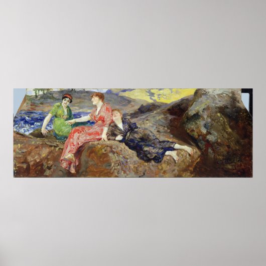 Mädchen an der Küste, c.1884-85 Poster (Vorne)
