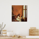 Mädchen an der Nähmaschine, Edward Hopper Poster (Küche)