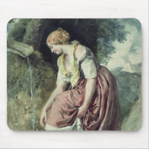 Mädchen an einem Rohr Mousepad