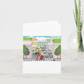 Mädchen an einer Fußgängerüberquerung Karte (Vorderseite)