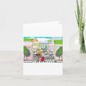 Mädchen an einer Fußgängerüberquerung Karte