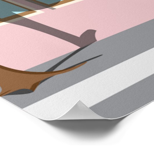 Mädchen an einer Fußgängerüberquerung Poster (Ecke)