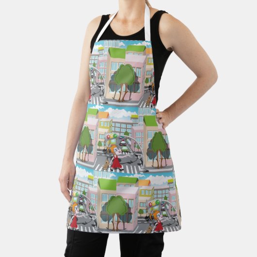 Mädchen an einer Fußgängerüberquerung Schürze (InSitu)