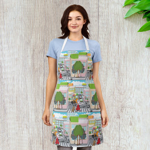 Mädchen an einer Fußgängerüberquerung Schürze