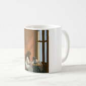 Mädchen an einer Nähmaschine (von Edward Hopper) Kaffeetasse (VorderseiteRechts)