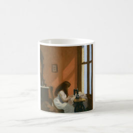 Mädchen an einer Nähmaschine (von Edward Hopper) Kaffeetasse