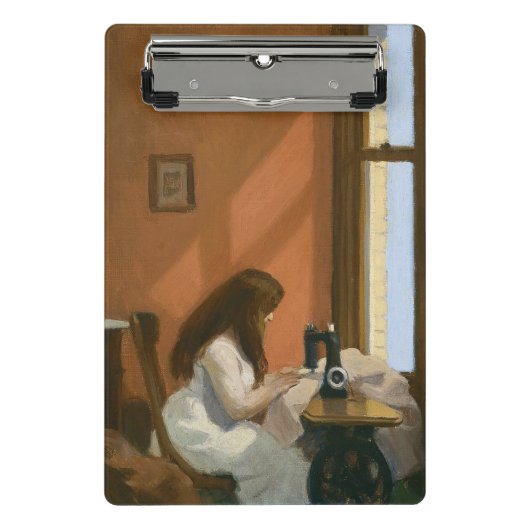 Mädchen an einer Nähmaschine (von Edward Hopper) Mini Klemmbrett (Vorderseite)