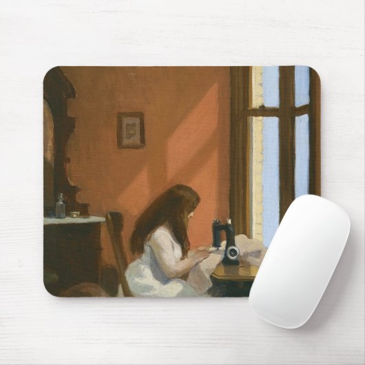 Mädchen an einer Nähmaschine (von Edward Hopper) Mousepad (Mit Mouse)