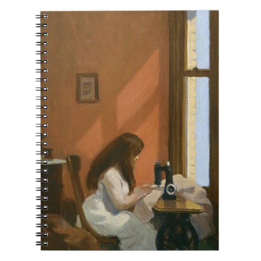 Mädchen an einer Nähmaschine (von Edward Hopper) Notizblock (Vorderseite)