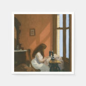 Mädchen an einer Nähmaschine (von Edward Hopper) Serviette (Vorderseite)