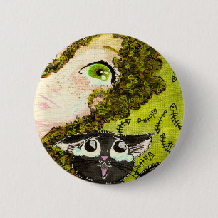 Mädchen an Katze 2 Button