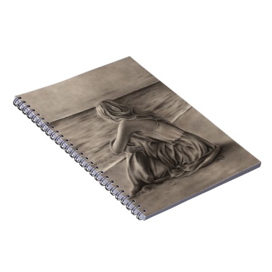 Mädchen an Strand Notizbuch Notizblock (Rechte Seite)