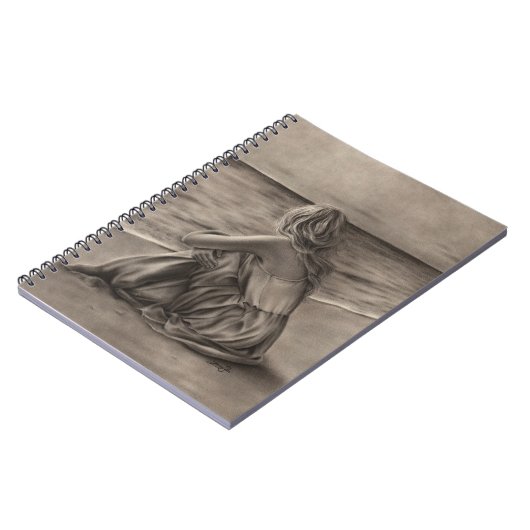 Mädchen an Strand Notizbuch Notizblock (Linke Seite)