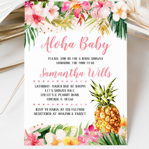 Mädchen Ananas Baby Shower Einladung