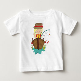 Mädchen, Angelrute, Fischer, Blonde Haar Baby T-shirt