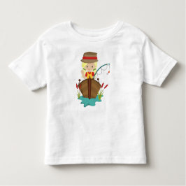 Mädchen, Angelrute, Fischer, Blonde Haar Kleinkind T-shirt