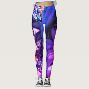 Mädchen Anime Kunst Farben Cartoon auf maßgeschnei Leggings