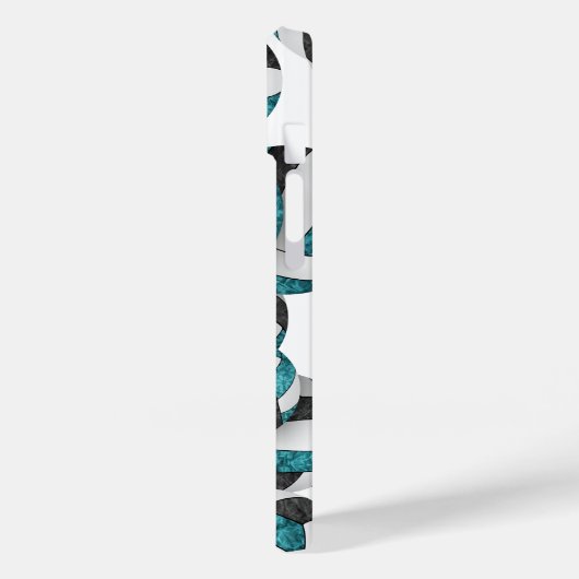 Mädchen aquamarine schwarze Mannschaftsfarben gemu Case-Mate iPhone Hülle (Rückseite / Links)