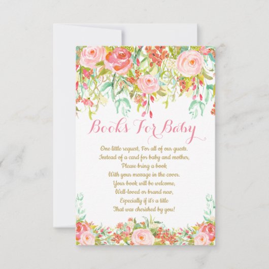 Mädchen-Aquarell-Buch-Antrag-Karte, Bücher für Einladung (Vorderseite)