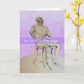 Mädchen auf Bühne fördern Karte (Gelbe Blume)