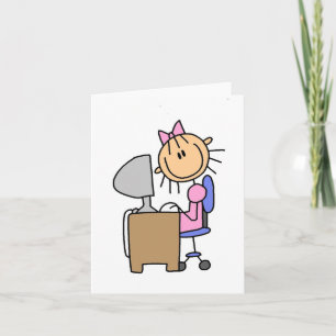 Mädchen auf Computer-Karte Karte