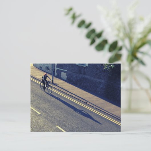 Mädchen auf dem Fahrrad (Cross Process) Postkarte (Stehend Vorderseite)