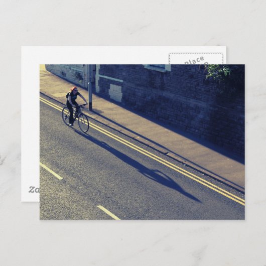 Mädchen auf dem Fahrrad (Cross Process) Postkarte (Vorne/Hinten)