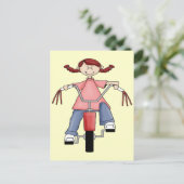 Mädchen auf dem Fahrrad Postkarte (Stehend Vorderseite)