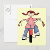 Mädchen auf dem Fahrrad Postkarte (Vorne/Hinten)