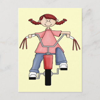 Mädchen auf dem Fahrrad Postkarte
